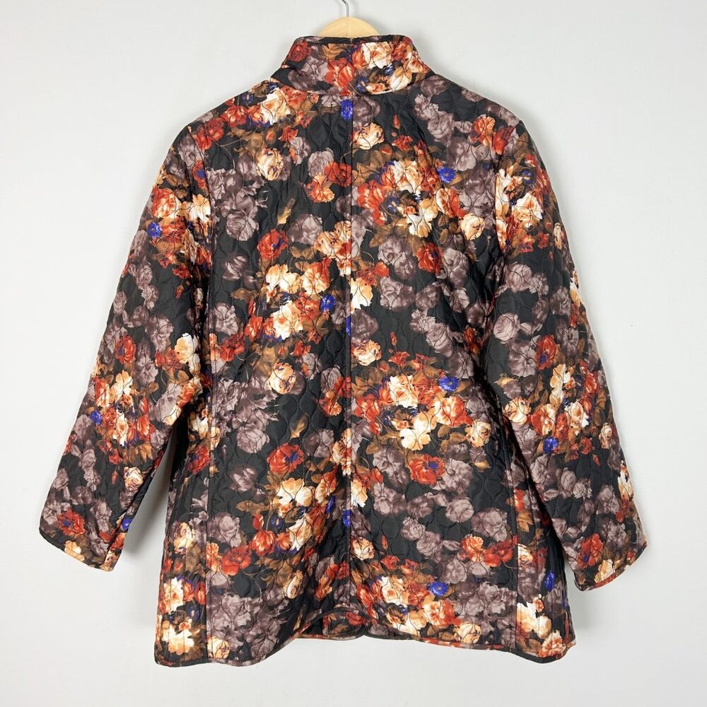 Cynthia Rowley Quilted Jacket Floral Snap Front Boho Classic Size 1X Women's - Picture 4 of 5